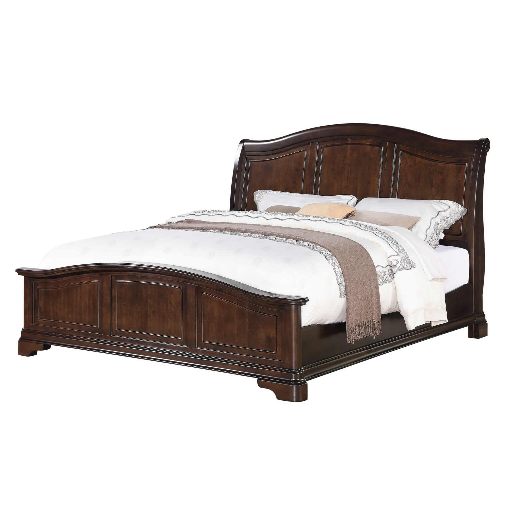 Elements International Cameron CM750KB King Panel Bed - Cherry IMAGE 1